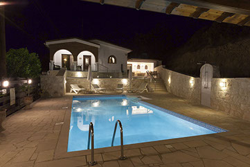 View of Heaven's Edge Pool & Villa by night