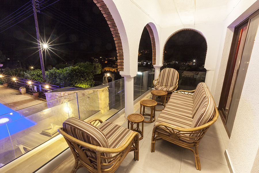View of Heaven's Edge Pool & Gazebo by night